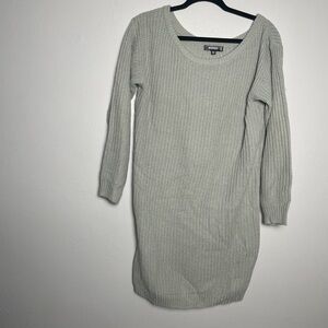 Gray/green Knit Sweater Dress